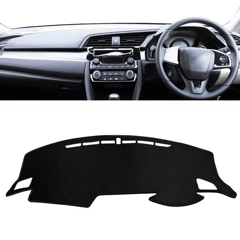 

Anti-UV Dashboard Cover Mat Pad Sun Shade Instrument Protector Carpet Car Styling Accessories For Honda Civic 2016 2017 2018 RHD