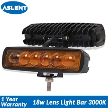 Buy Aslent 6 inch 18W with Lens LED Bar for Offroad Car 4WD Truck Tractor Boat 4x4 SUV ATV 12V 24V Spot LED Light Bar LED Work Light Free Shipping