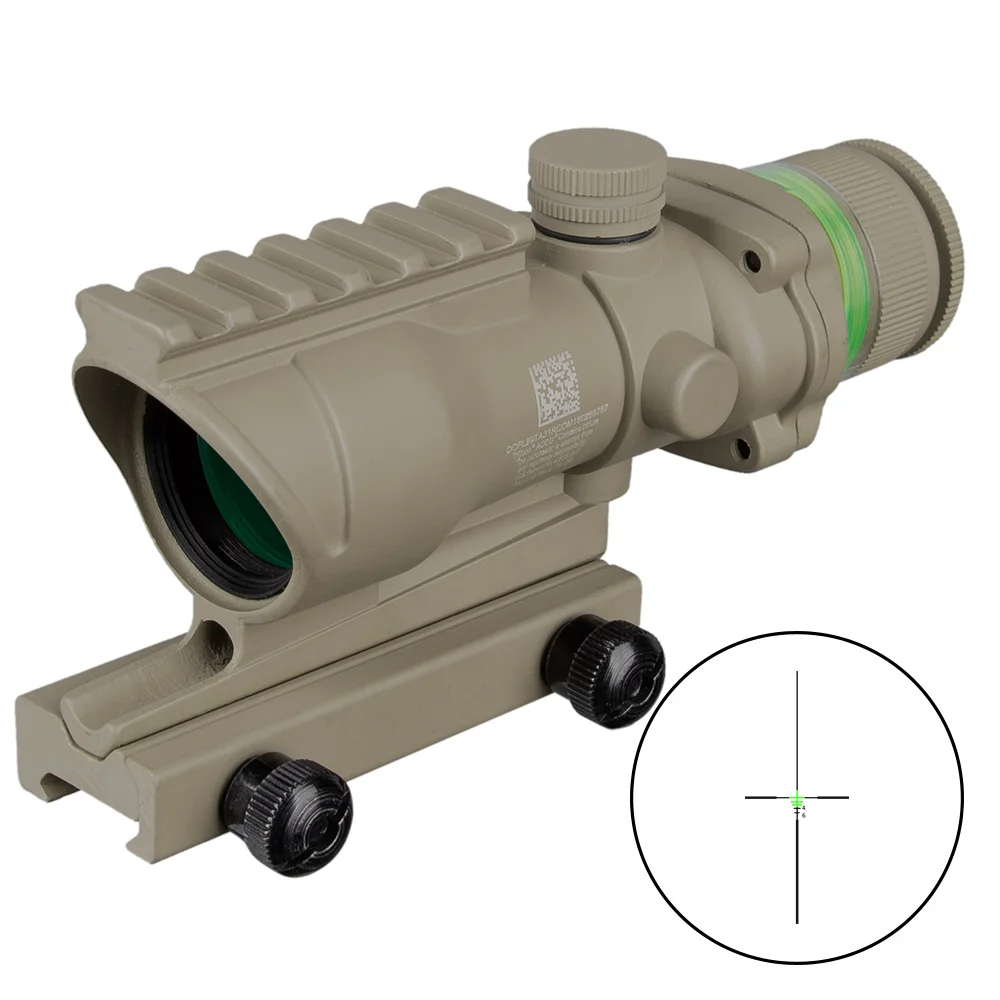 Охотничий Прицел ACOG 4X32 Rail оптика красный зеленый Dot Cross IlluminatedGlass Etched сетка тактический оптический прицел - Цвет: FW3-ACOG-208