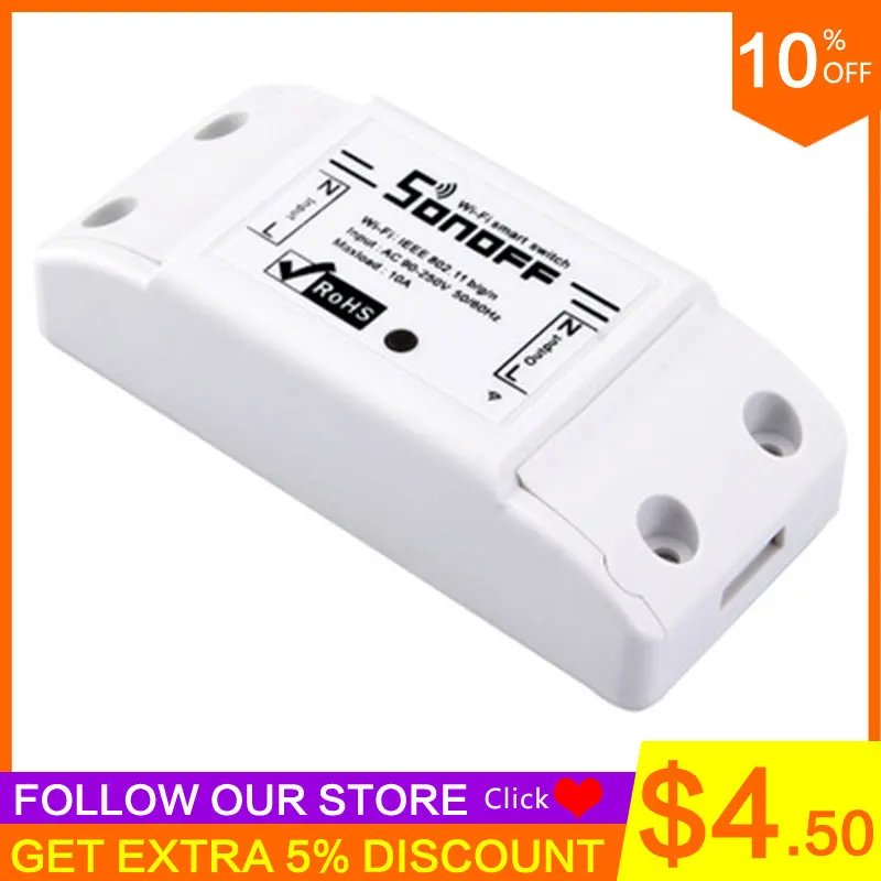 

Sonoff Basic Smart Wifi Switch Universal DIY Remote Wireless Smart Switch Domotica Wifi Light Switch Smart Home Components Alexa