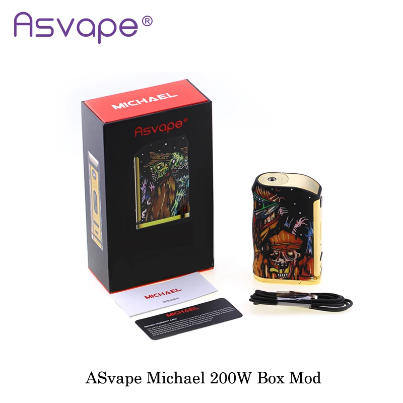 

New Version Original ASvape Michael 200W Mod Kit OUT DIY/TC/VW/Bypass Mode Electronic Cigarette Fashion USA Vape Vaporizer Mod