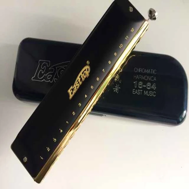 Best price at $150 Cheap Easttop16 Hole 64 Tone Chromatic Harmonica ABS Comb  Musical Instruments  Armonica Cromatica  Instrumento Junior Playing Harp