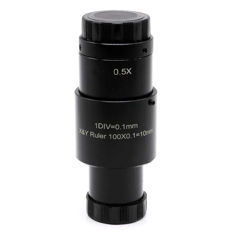 Регулируемый 0.5X окуляр микроскопа с уменьшением объектива 0.5X объектив с c-креплением 23,2 мм с поперечной линейкой или без нее 0,1 мм Микрометр сетка