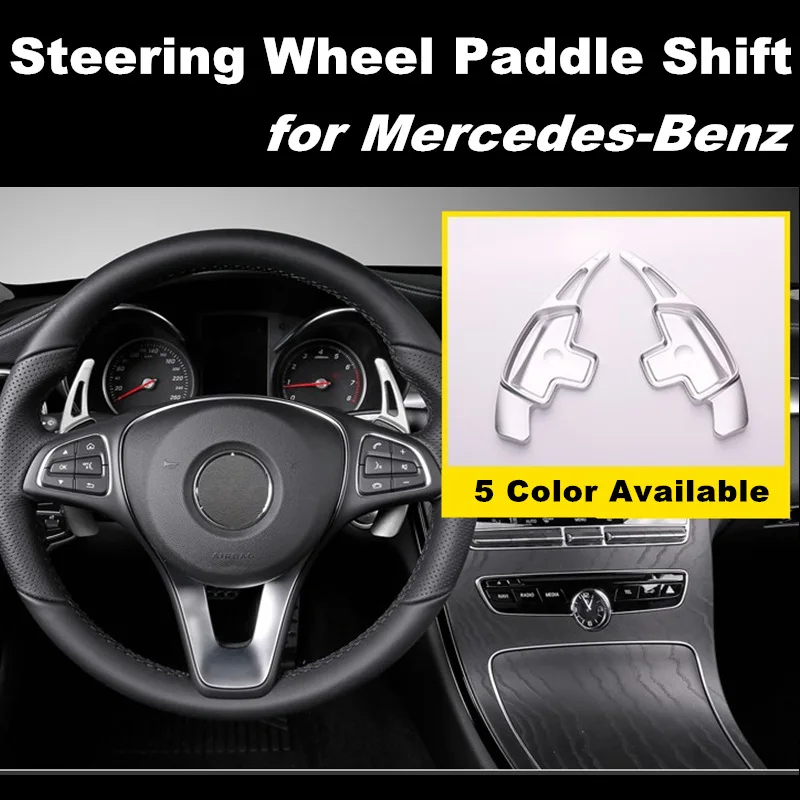 

Free shipping For Mercedes Benz CLA CLS W117 W218 Car Steering Wheel Paddle Shift Extension Shifters Car Sticker styling
