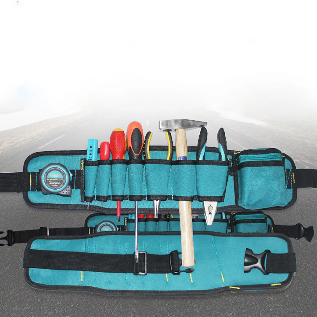 

Carpenter Rig Hammer Tool Bag Waist Pockets Electrician Tool Pouch Holder Pack Multi-Pockets Tool Bag Utility Belt Bag