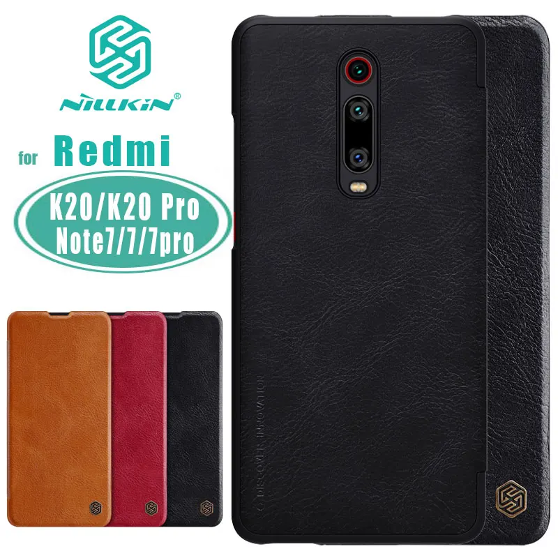 

for Xiaomi Redmi K20 Case NILLKIN Qin Business Flip Leather Case Card Slot Back Cover for Redmi 7 6 K20 Pro Note 7 Phone Case