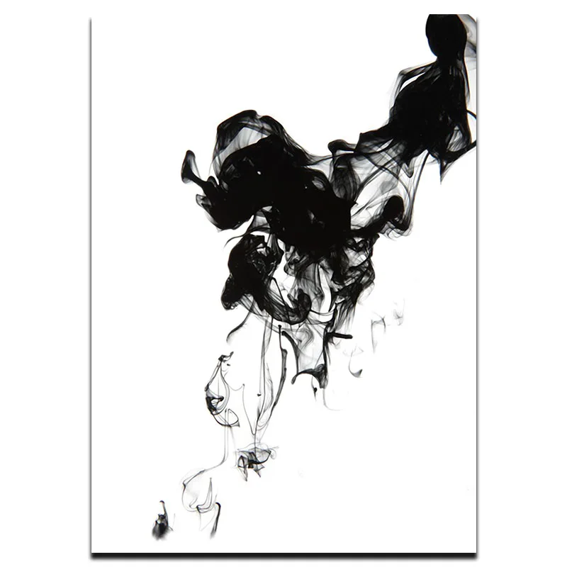 Новые китайские черно-белые чернила Жидкостная Диффузия траектория холст живопись искусство абстрактный принт плакат картина настенный Декор для дома - Цвет: AB105-2