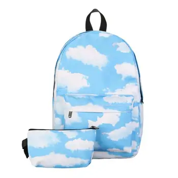 

2pcs/set Women Backpack 3D Printing Travel Softback Backpack Women Mochila School Bookbags Girls Large Backpacks Daypack Z60