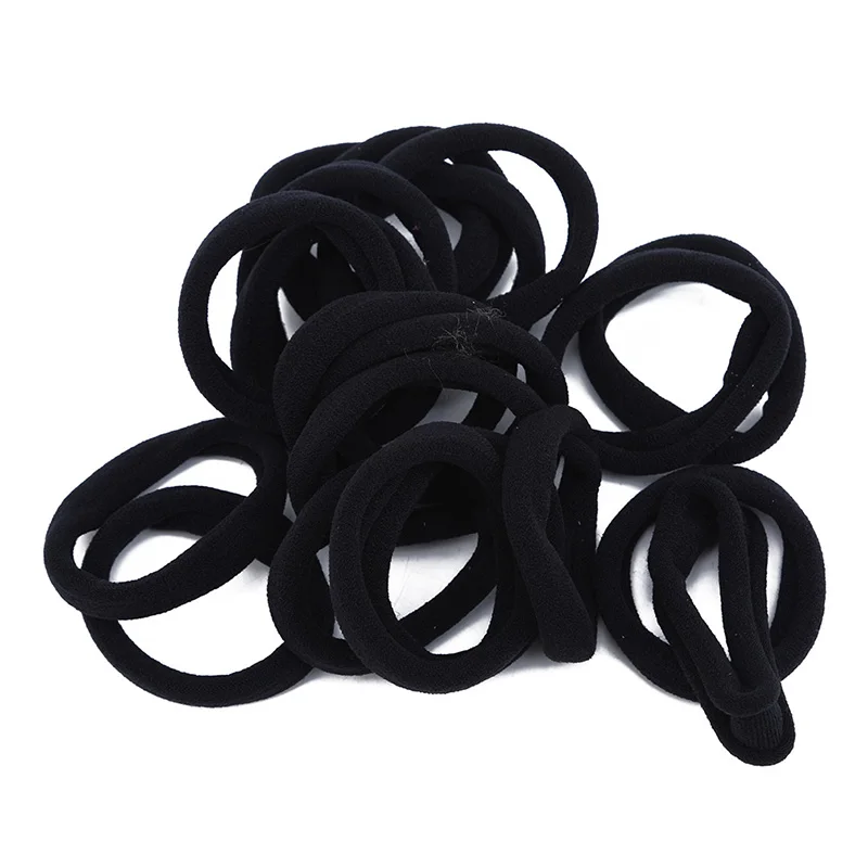 20PCS Women Girls High Elasticity Thick Rolled Towel Hair Rope Candy Solid Color Rubber Band Ring Ponytail Holder