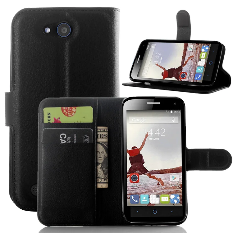 Чехол-книжка из искусственной кожи для ZTE Blade Q Lux 4G чехол-кошелек с откидной