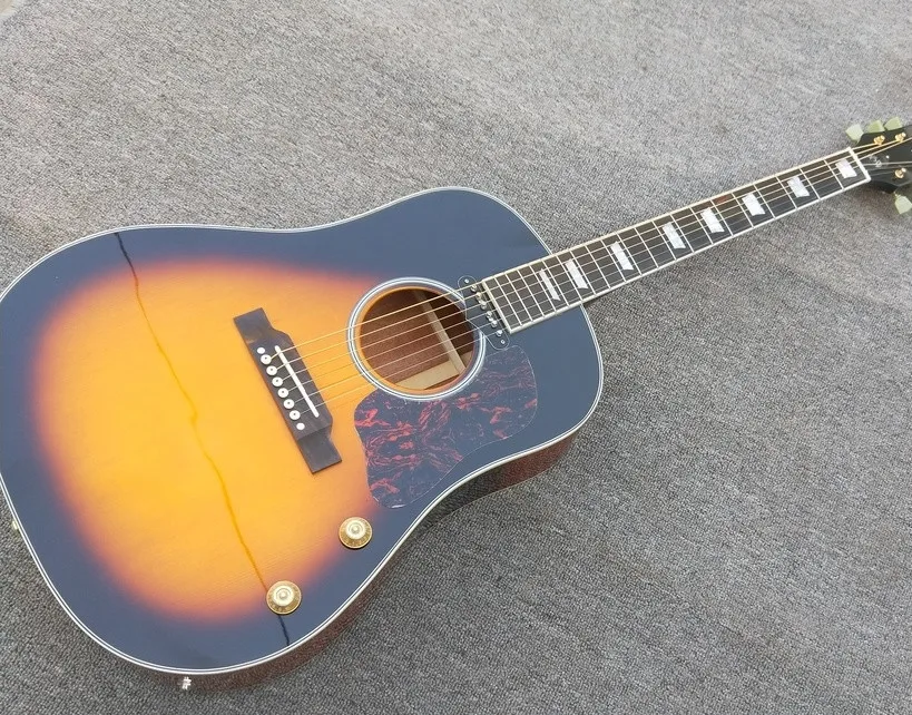 Chibson G160e Acoustic guitar sunset finish John Lennon G160 electric acoustic guitar Free