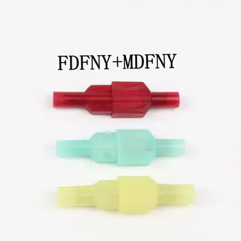 

MDFNY+FDFNY MDFNY FDFNY NYLON brass Male Female male Insulated Spade joint 100PCS Connector Crimp Terminal Straight