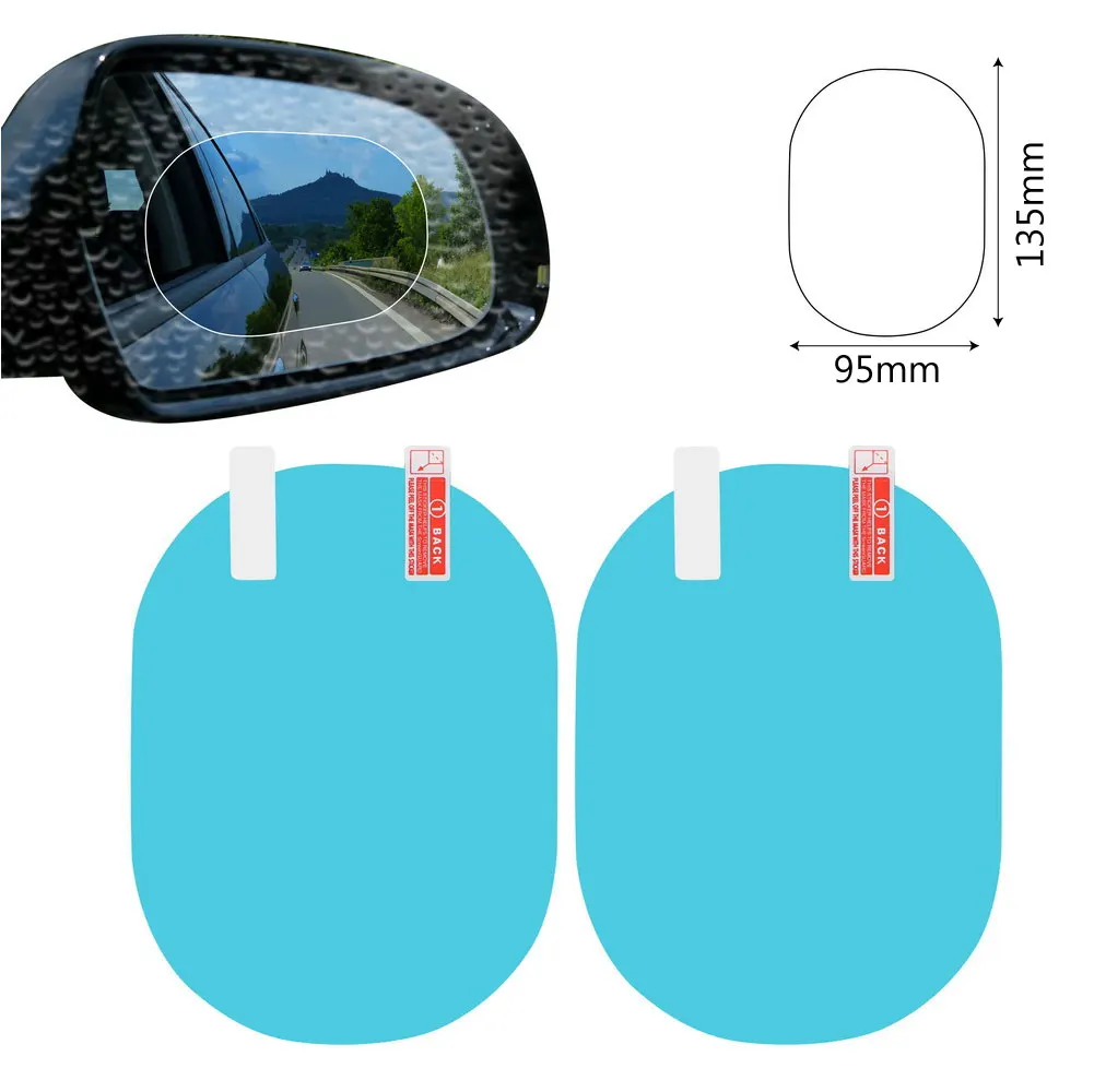 LEEPEE Car Sticker 2PCS/Set Anti Fog Membrane Anti-glare Waterproof Rainproof Car Mirror Window Clear Film Car Accessories