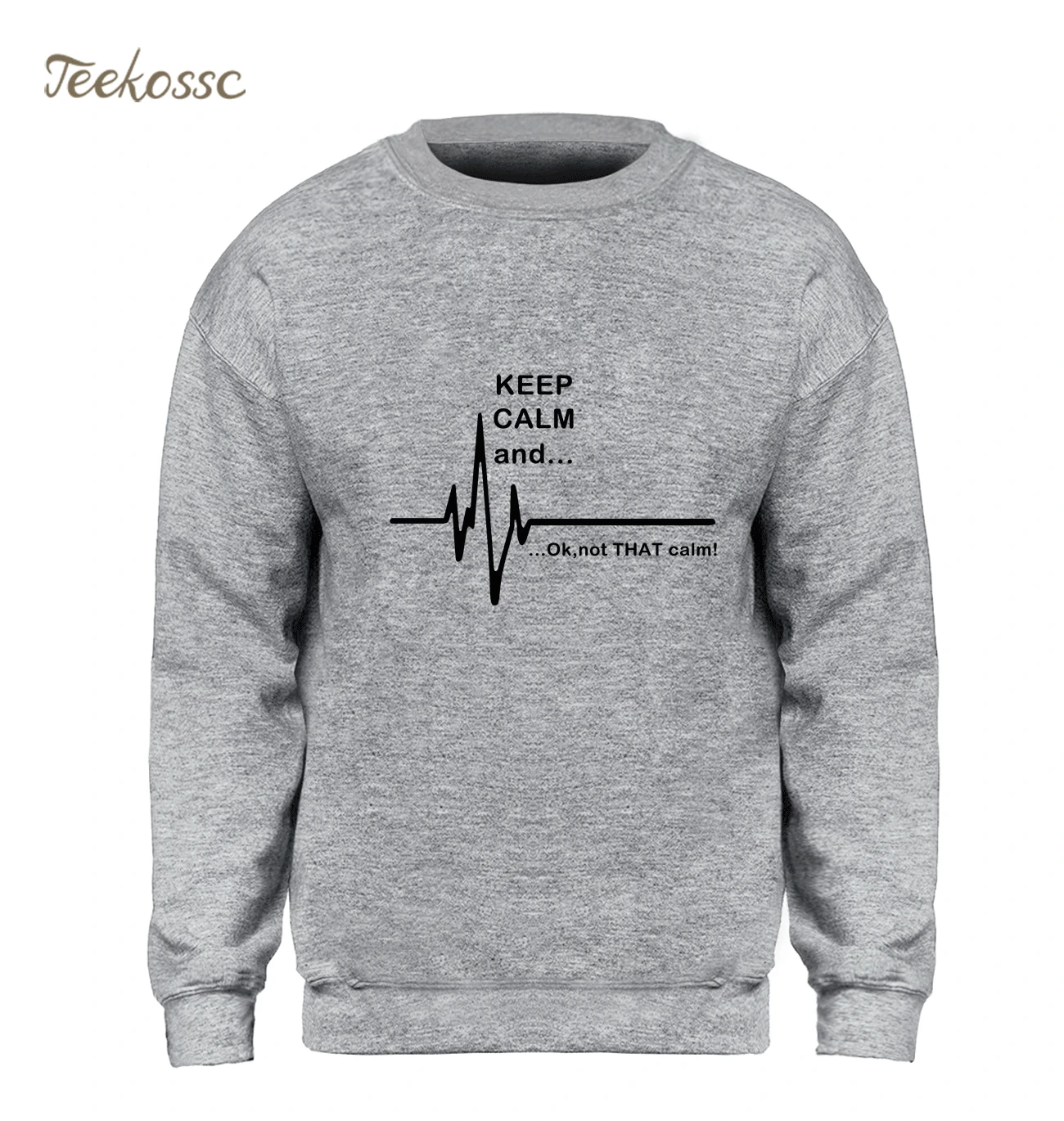 Keep Calm and...Not That Calm Sweatshirt Men Funny EKG Heart Rate Paramedic Nurse Hoodie Fleece Warm Crewneck Sweatshirts Mens