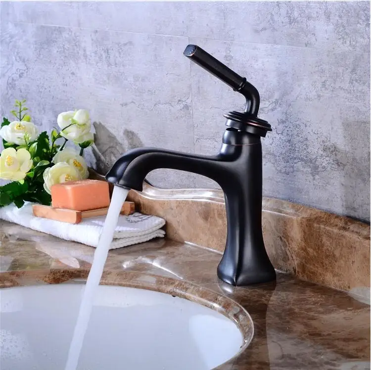 New Arrivals brass Basin Faucet hot and cold Water Faucet black single