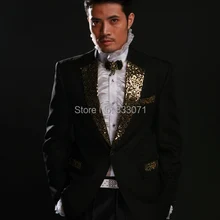 Изготовленный На Заказ Блестящий костюм жениха смокинги Черный Лучший человек Свадебный для шафера мужские формальные костюмы пиджак для жениха+ брюки+ галстук