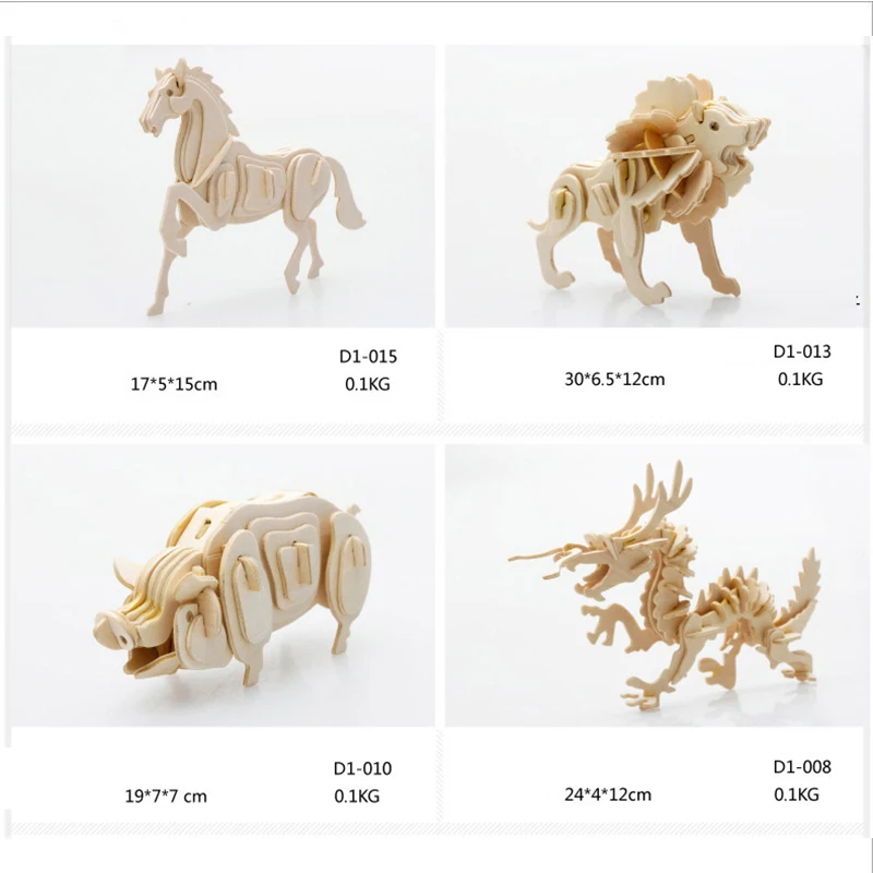 Деревянные DIY Джип динозавр животное стиль 3D головоломки деревянные ремесла