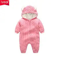 IYEAL ใหม่น่ารักกระต่ายหู Hooded หนาถักเด็กทารกทารกเด็กผู้หญิงเสื้อกันหนาวเด็กชุดเสื้อผ้า