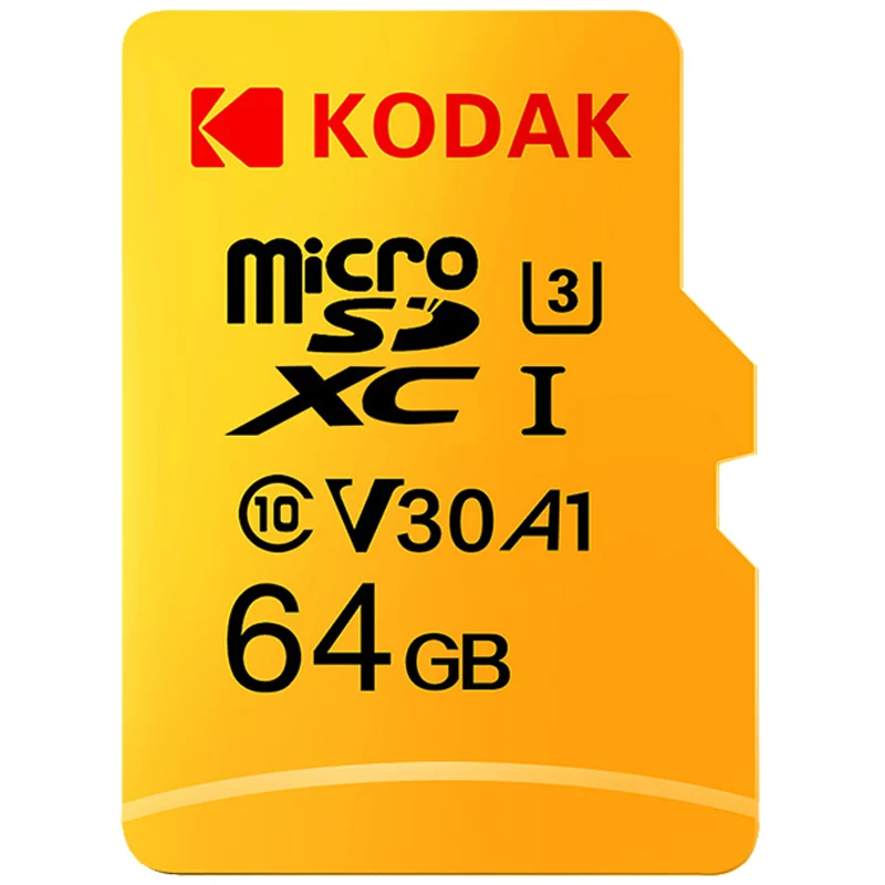 Kodak высокая скорость 32 Гб 64 Гб Micro SD карта класс 10 U3 4K cartao de memoria 128 ГБ Флэш-карта памяти 256 ГБ mecard Micro sd kart - Емкость: 64GB