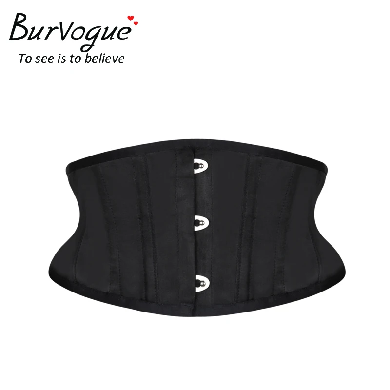 Najtaniej Burvogue Women gorset waist trainer gorsety wyszczuplający modelujący pas krótki tułów satynowy gorset pod biustem Sexy Lace Up gorsety i gorsety