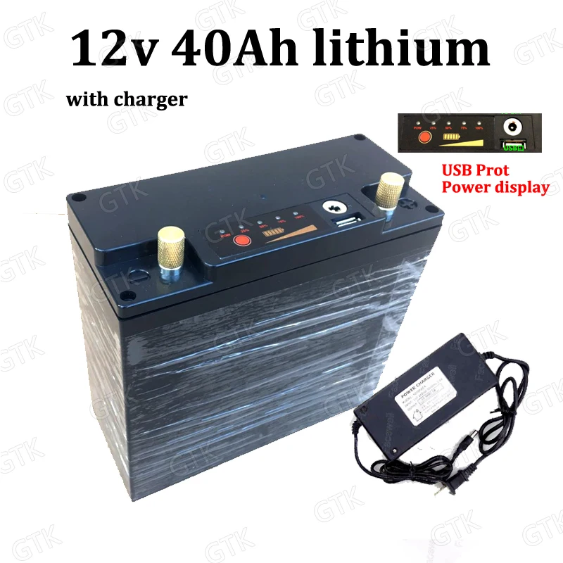 12 v 40ah литий-ионный аккумулятор 12 v 18650 bateria USB порт дисплей питания для Sow гнездо автоматическая катушка рыболокатор UPS светодиодные фонари