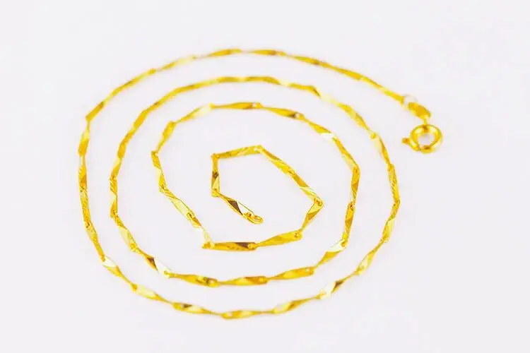 MxGxFam(45 см x 1 мм) 24 k чистый маленький золотого цвета цепи ожерелья для женщин мужчин ювелирные изделия