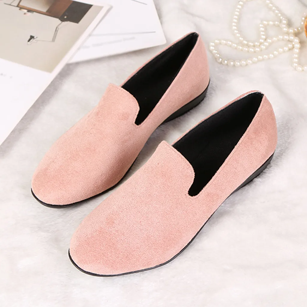 

2019 Women's Pumps New Fashion Spring Summer Shoes Leisure Suede Slip-On Shoes Low Heel Peas Boat Fashion Lady Walking Loafers