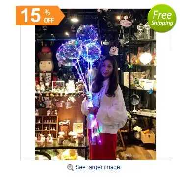 

Luminous BOBO Balloon 3 Meters LED Light Up Transparent Balloons with Pole Stick for Holiday chrismas Decorations supplies
