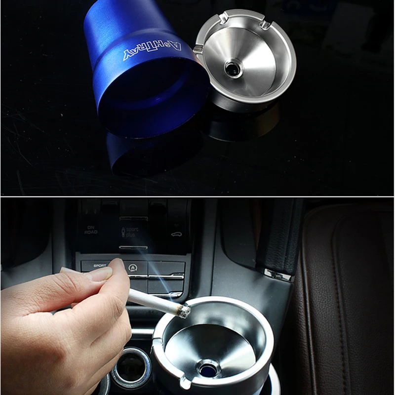 Aluminum Car Ashtray Auto Car Cigarette Cylinder Ashtray Holder