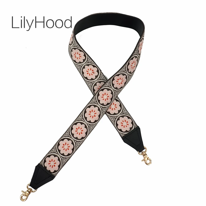 LilyHood 2020 женский широкий ремень с цветочной вышивкой для Сумки из искусственной