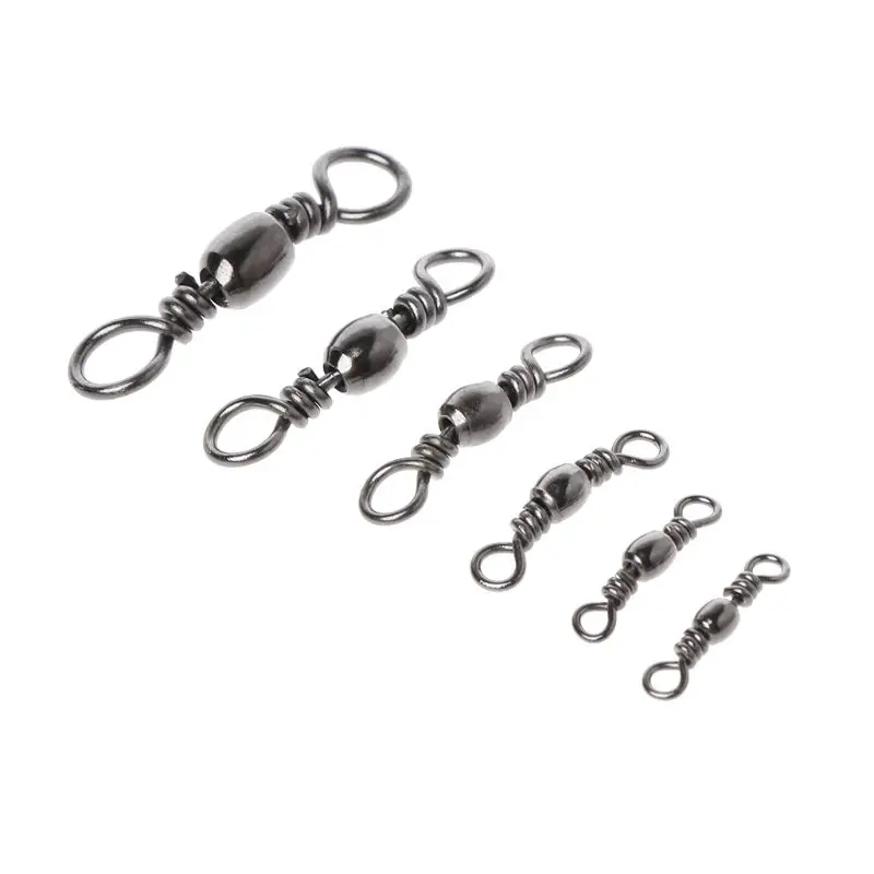 

100 Pcs/Set Fishing Swivel 8 Rings Rolling Tackle Connection Barrel Alloy High Quality Carp Fishing Accessories 6/8/10/12/14/16