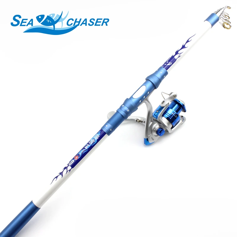 

NEW 2.1M 2.4M 2.7M telescopic Spinning fishing rod and Spinning Reels Set sea pole feeder fish Fishing Tackle Free shipping