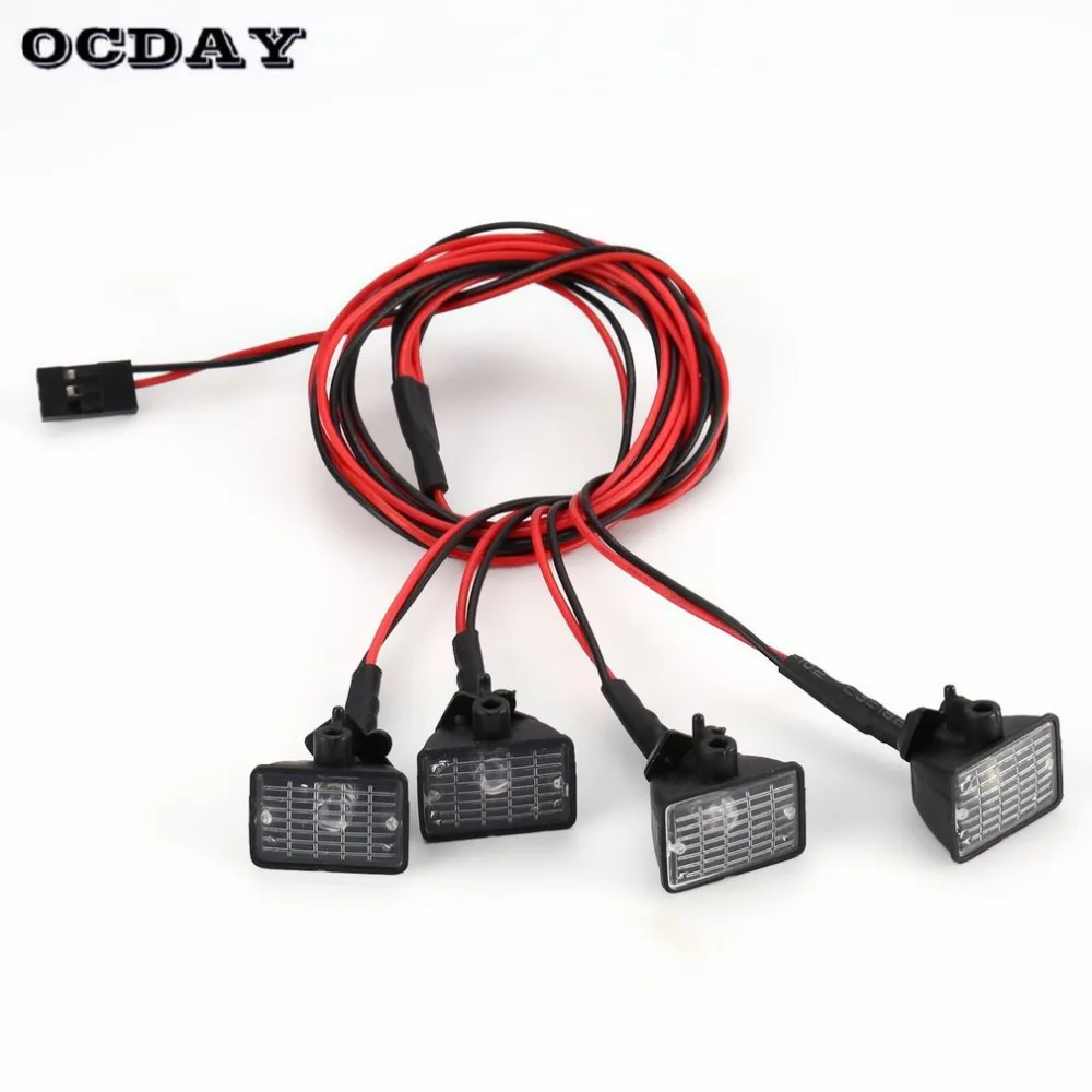 

4 LED Lights Lampshade Roof Search Lamp 1/10 1/8 Traxxas HSP Redcat RC4WD Tamiya Axial SCX10 D90 HPI RC Car Rock Crawler Model