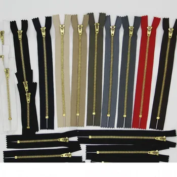 

50pcs/lot 18cm 7" Zippers 4# Metal Copper Close End for Jeans Auto Lock Head Puller Tailor Accessories