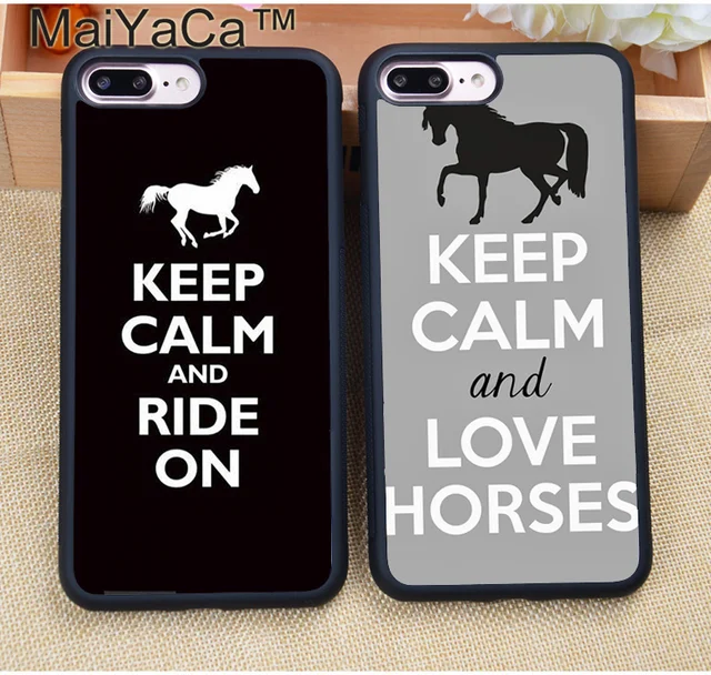 MaiYaCa Keep Calm and Ride On Love Horses Pony Soft TPU Case For iPhone 8 6 6S Plus 7 Plus X XR