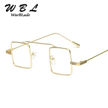 WarBLade Женская Ретро Хиппи Стиль Маленькая квадратная стильная оправа для очков мужские широкие металлические панк прозрачные линзы очки