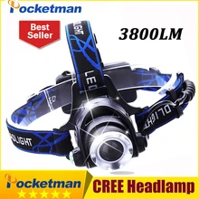 3800LM Headlight CREE T6 LED Head Lamp Headlamp Linterna Torch LED Flashlights Biking Fishing Torch for 18650 Battery ZK93