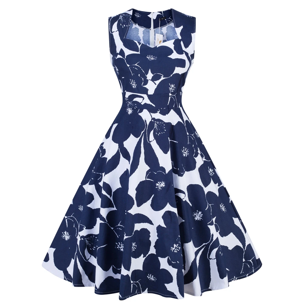 navy rockabilly dress