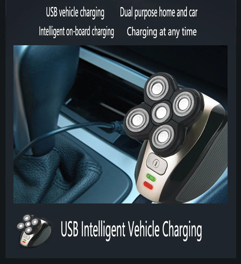 Мужская электробритва 5D плавающие головки моющаяся бритва триммер для бритья бороды многофункциональная машинка для стрижки волос Перезаряжаемый для бритья