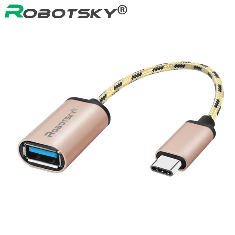 Robotsky type C-USB 3,0 OTG адаптер USB3.0 type-C кабель для передачи данных разъем USB C кабель для huawei P9 Xiaomi 4C 5 samsung S8