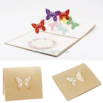 

3D Pop Up Greeting Card Butterfly Happy Anniversary Birthday Valentine Christmas