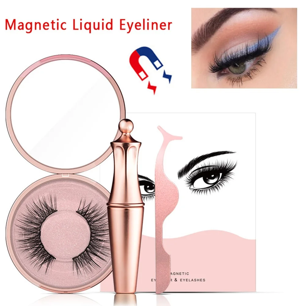 

Drop Ship 2019 4ML Liquid Black Magnetic Eyeliner + False Eyelashes + Tweezers Waterproof Quick Comfortable Easy To Wear TSLM1