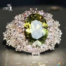 Ювелирные изделия yayi Princess Cut 13 CT зеленый циркон серебряный цвет обручальные кольца с сердцем вечерние кольца для девочек Подарки 960