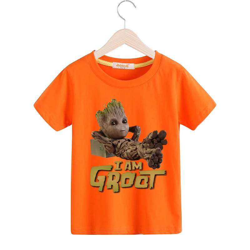 Child Boys Summer Baby Groot Tshirts Kids 2019 Short Sleeve Tees Top Clothes Girls White Casual Cartoon T Shirt T-shirts TX146 (9)