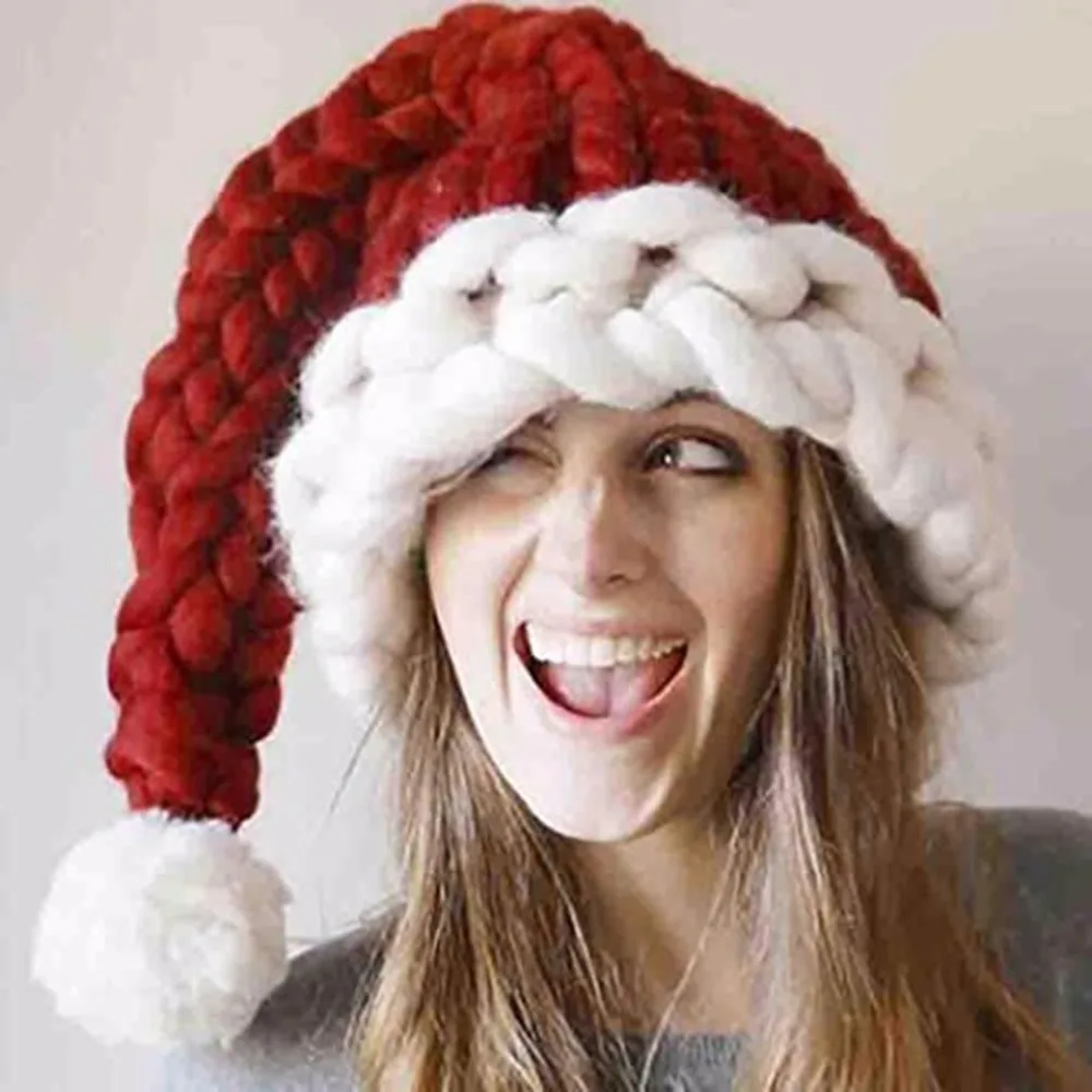

Autumn And Winter Unisex Handmade Knitting Hat Santa Claus Hats Christmas Gift Wool Hat Warm Long Tail For Women Men Adults