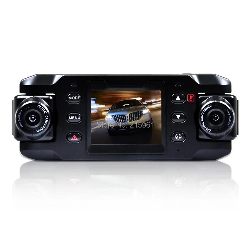 

2015 NEW HOT Dual Lens Car Camera Two Lens Vehicle DVR Dash Recorder GPS G-sensor CA365 X8000 with dual lens and G-sensor