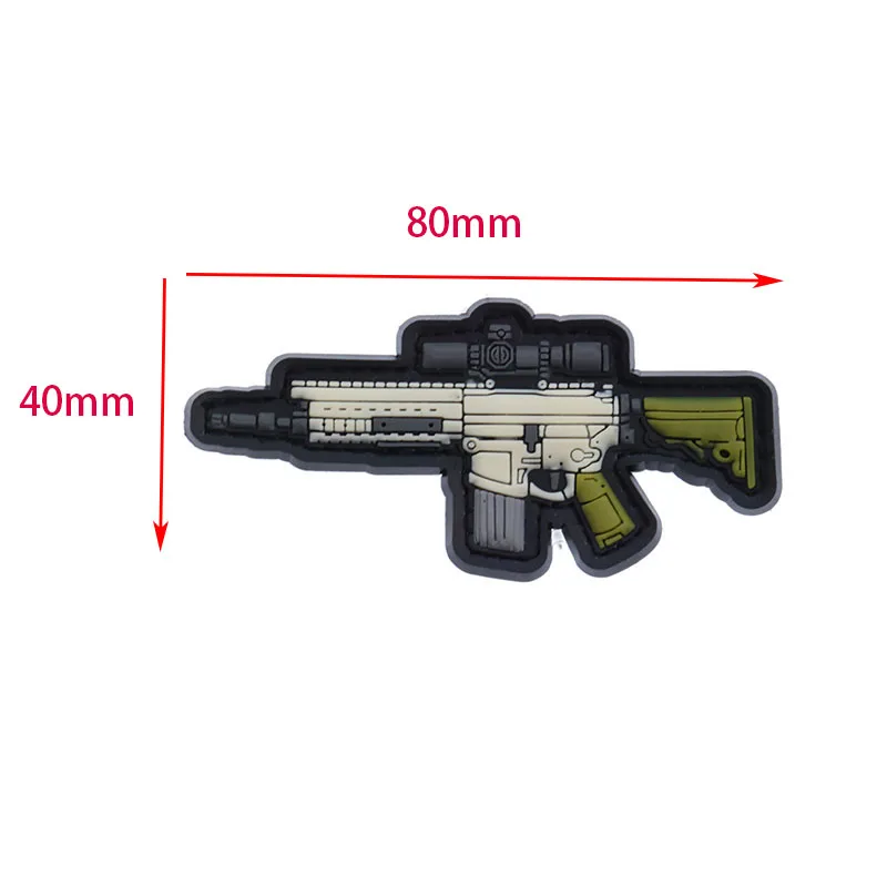 Оружие в форме ПВХ тактическая Боевая застежка Крюк патч армейская резиновая нашивка Значки для одежды сумка рюкзак жакет Прямая