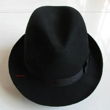 Специальная фетровая шляпа Мужские фетровые шляпы с поясом женские винтажные шляпы Трилби шерстяная фетровая теплая джазовая шляпа шерстяная шляпа с широкими полями B-8136