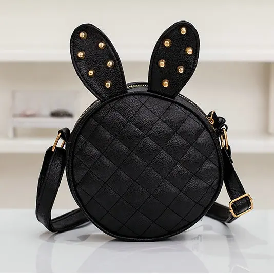 

Rabbit child handbag cute bag Cute 3D Head Ears Animal handbag Children Kid shoulder bag black Pink kids bags gift for Girls