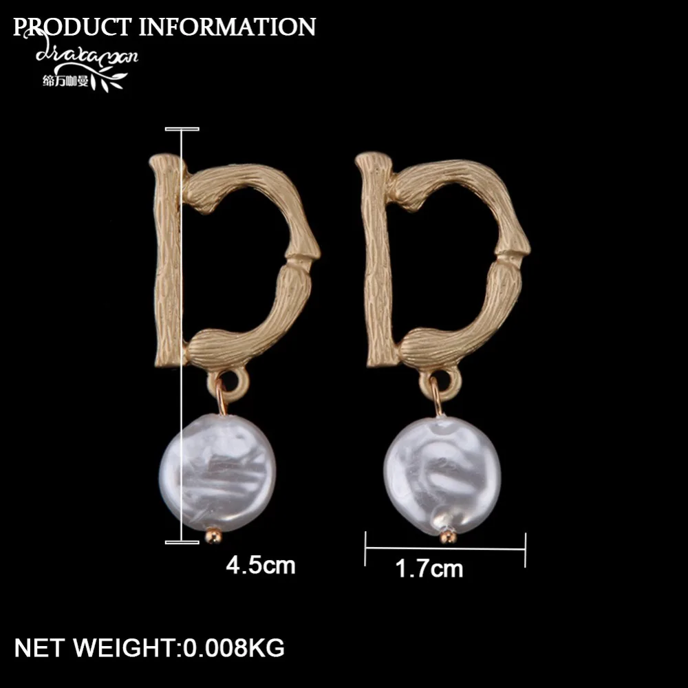 Dvacaman, большие жемчужные серьги для женщин, золотой цвет, висячие серьги, ювелирное изделие, серьги, необычные, Za, висячие серьги, на Рождество